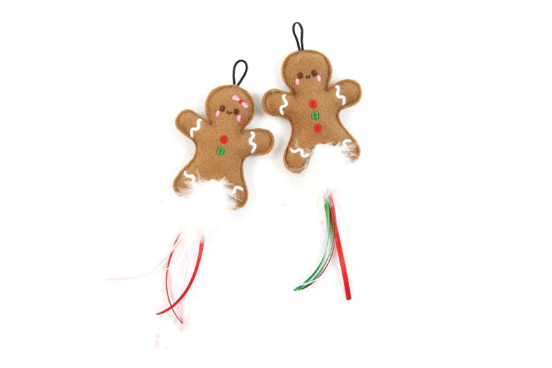 GINGERBREAD CAT TOY 2PK