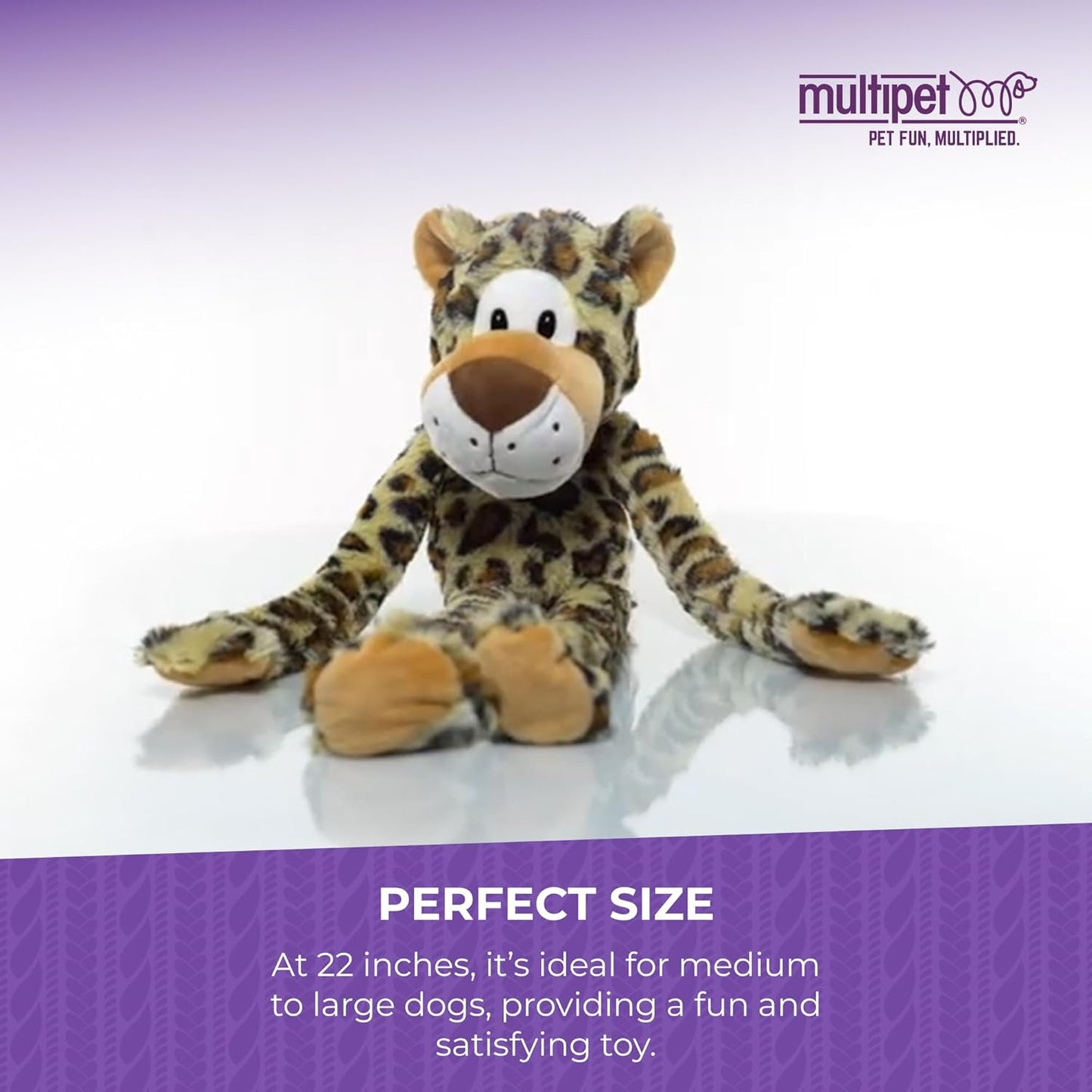 SWINGIN’ SAFARI LEOPARD PLUSH SQUEAK SOUND INTERACTIVE DOG TOY