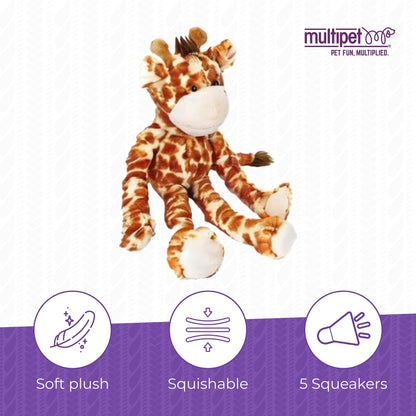 SWINGIN’ SAFARI GIRAFFE PLUSH SQUEAK SOUND INTERACTIVE DOG TOY