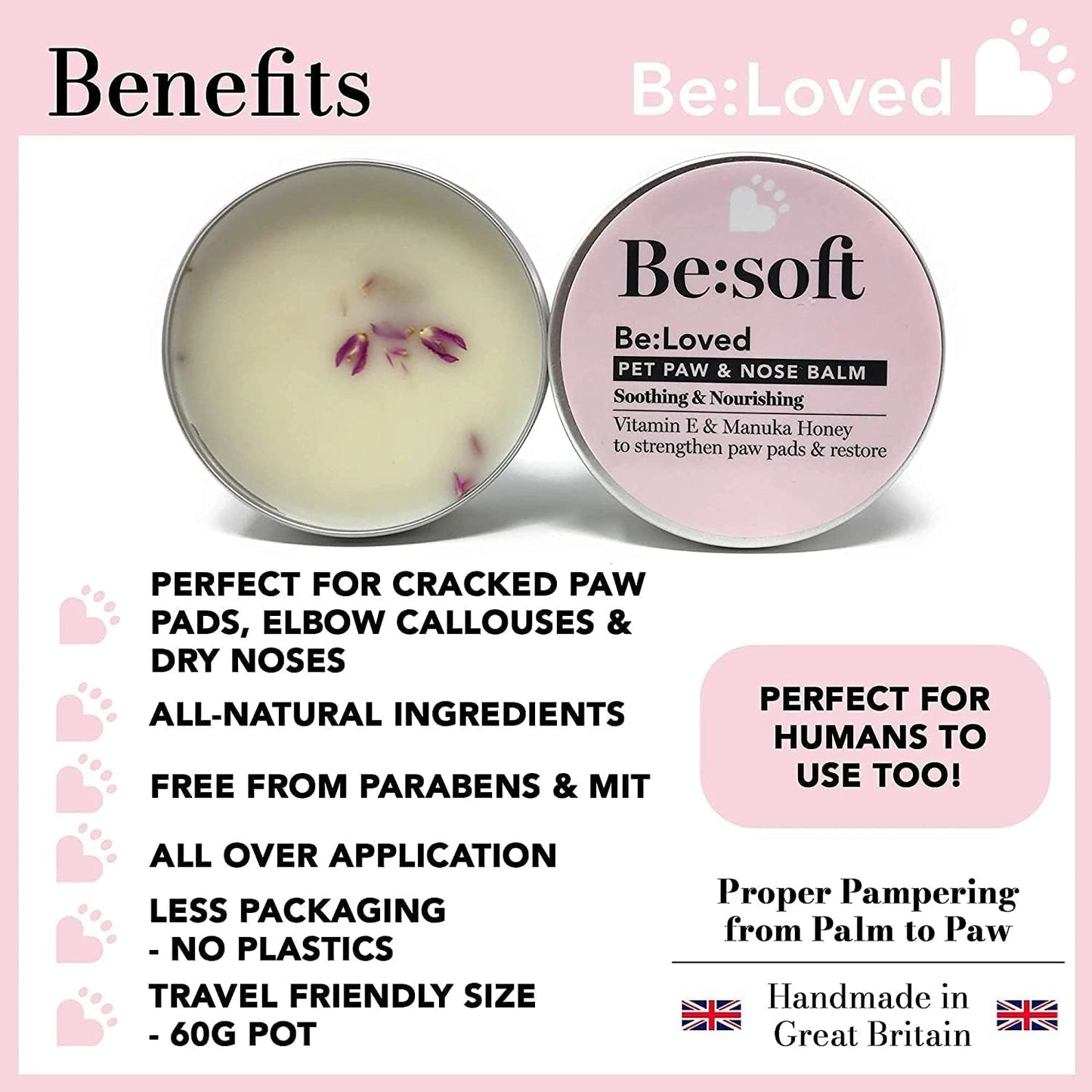 BE:SOFT NATURAL DOG NOSE BALM & DOG PAW BALM