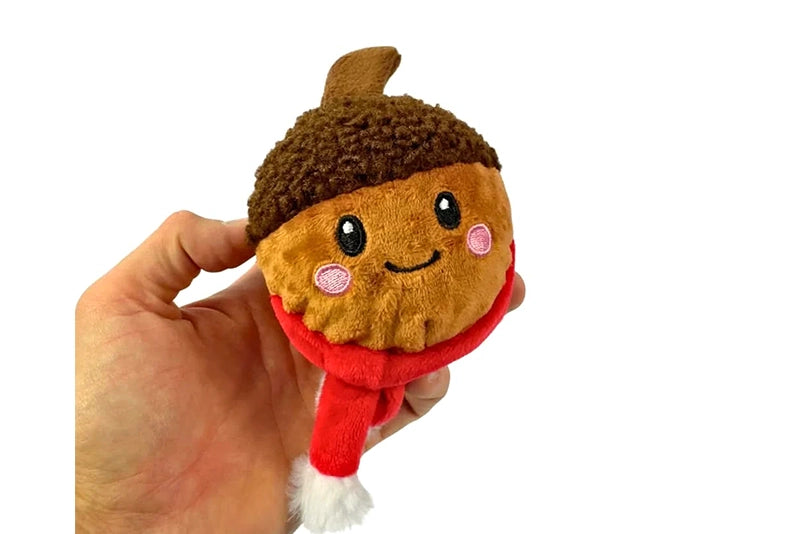 CHRISTMAS CHESTNUT SQUEAKER BALL DOG TOY (SIZE: M)