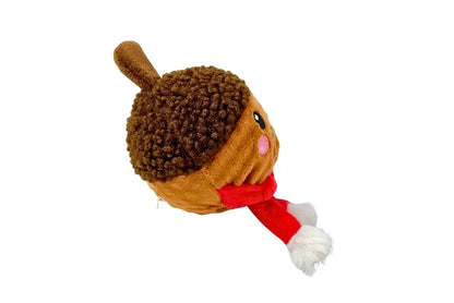 CHRISTMAS CHESTNUT SQUEAKER BALL DOG TOY (SIZE: M)