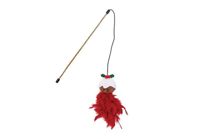 CHRISTMAS PUDDING CAT TEASER WAND