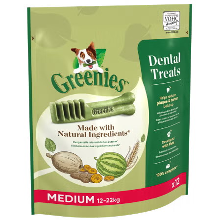 GREENIES™ ORIGINAL ADULT REGULAR DOG TREATS 12 X DENTAL CHEWS 340g