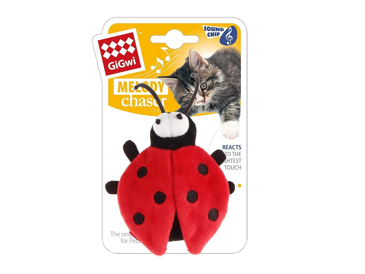 GIGWI MELODY CHASER LADYBIRD INTERACTIVE CAT TOY