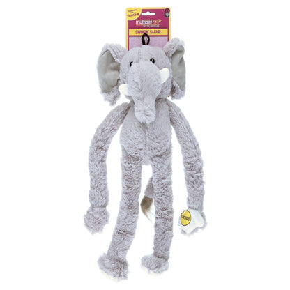 SWINGIN’ SAFARI ELEPHANT PLUSH SQUEAK SOUND INTERACTIVE DOG TOY