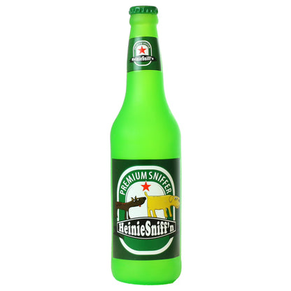 SILLY SQUEAKER BEER BOTTLE HEINIE SNIFFER DOG TOY