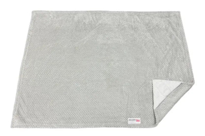 RelaxoPet stress relief XL blanket for anxious pets in soft gray plush bedding