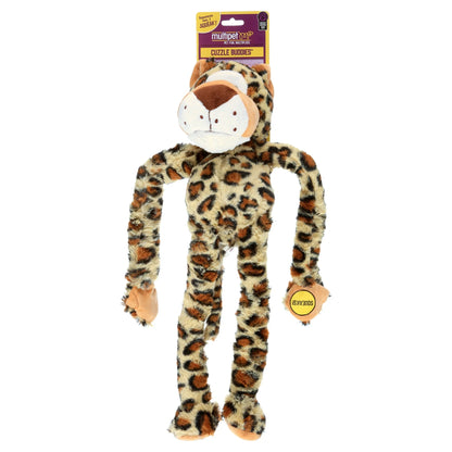 SWINGIN’ SAFARI LEOPARD PLUSH SQUEAK SOUND INTERACTIVE DOG TOY